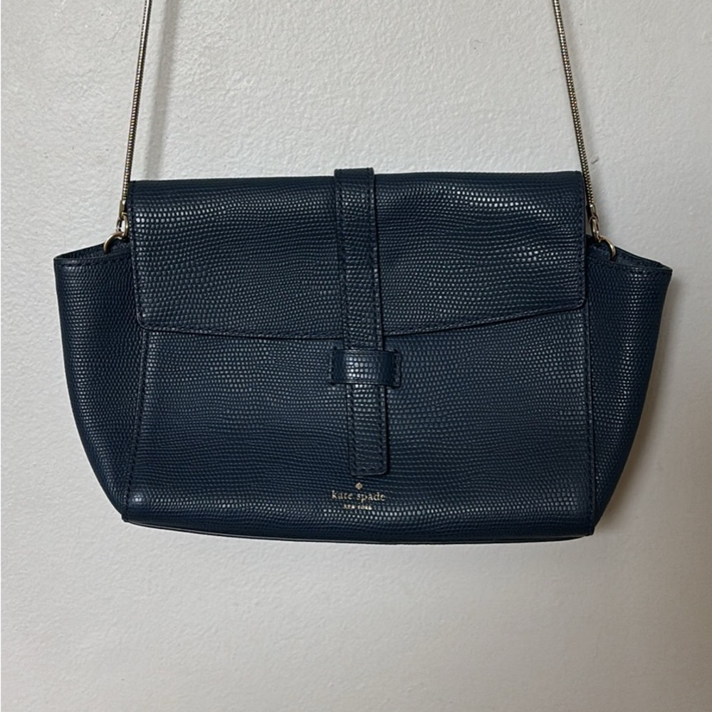 Kate Spade Dark Blue Textured Shoulder Bag